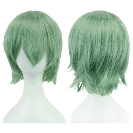 Synthetic Unisex 12 Inches Short Cosplay Hair Party BOB Wigs with Bangs Pink Blonde Orange Halloween Costume Lolita Wig