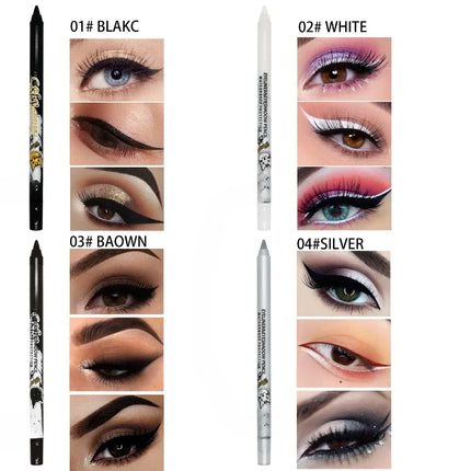 Quick-dry Eyeliner Pencil Colorful Long-lasting Eye Liner Pen Waterproof No Blooming Blue Pink Black Cosmetics Tools