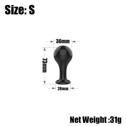 Black Smooth Butt Plug with Flared Base Prostate Massager for Men And Women Beginner Anal Training Toy