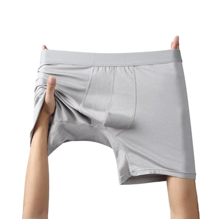 5pcs95% Bamboo Fiber 5% Spandex Men Length Long Leg Boxer Classic Design Comfortflex Waistband Underwear Man Sports Plus Size