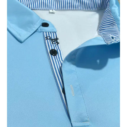 Men's Casual Summer Short-Sleeved Polo Shirt Fashionable Business T-Shirt Classic Solid Color Sports Golf Polo Shirt
