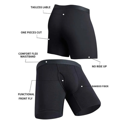 8-Pack Boxers Man Bamboo Fiber Men's panties Sexy Long Boxer Briefs Breathable and Soft Underwear for Men Plus Size S-XXL