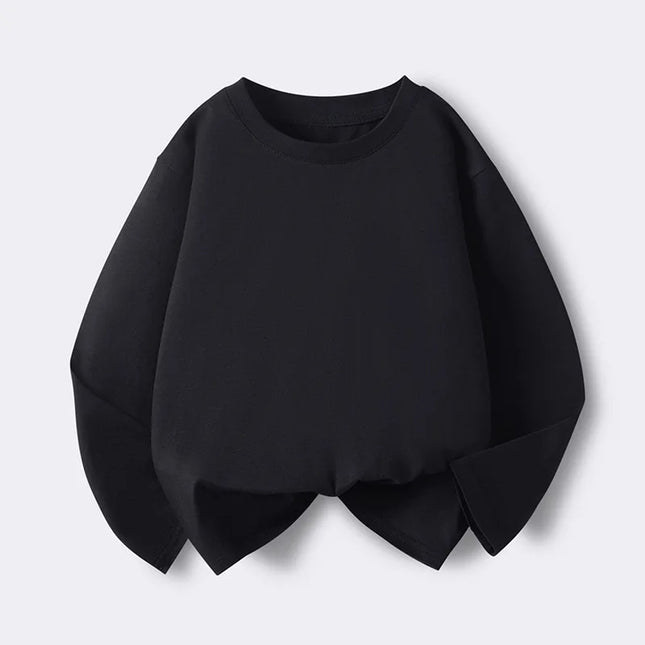 Girls Boys Long Sleeve T-Shirts Casual Kids Pure Cotton O-neck Solid Tee Tops Spring Blouse T Shirt for Teens Girl Clothes 3-14Y