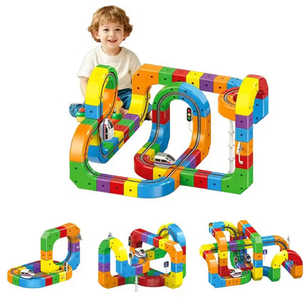 Children'S Educational Electric Magnetic Levitation Train Track Cube 3D DIY Assembly Magnetic Magic Rail Toy Train Car Xmas Gift