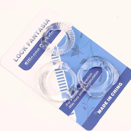 Delay Ejaculation Ring 3Pcs Cock Ring Silicone Penis Lock Reusable Comfortable for Men Couples Enjoyment