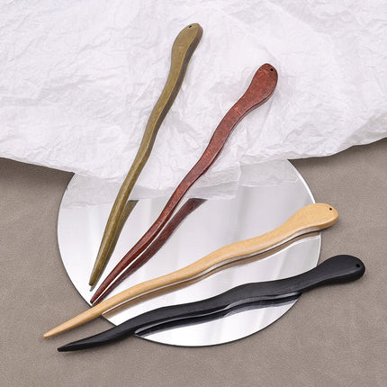 20023 Chinese Style Sandalwood Wood Hairpin Headwear Vintage Simple Green Wood Hair Sticks Female Hair Accessories Wholesale
