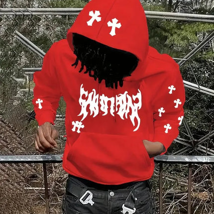 The new men's hoodie for the autumn of 2025 features street casual fashion hip-hop simplicity and 3D cross print