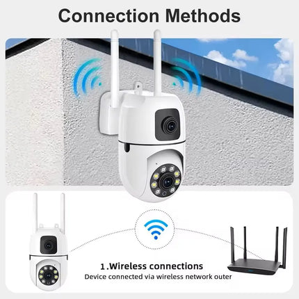 8MP WIFI Surveillance Camera Dual Lens Dual Screen 5MP IP Cameras Wireless Auto Tracking Color Night Vision 10X Zoom HD Camera