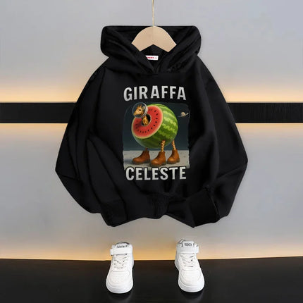Italian Brainrot Tralalero Tralala Cartoon Fun Kid Hooded Sweatshirt Boys Girls Autumn Winter Fashion Warm Long Sleeve Hoodies