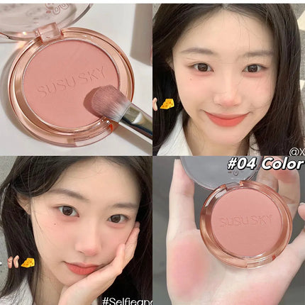 SUSU SKY Rabbit Monochrome Blush Matte Matte Long-lasting Color Not Easy to Fly Whitening Rouge