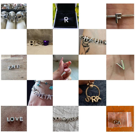 Real Sterling Silver 925 Letter Alphabet Charm A-Z Name Bead Fit Original Charms Bracelet Pendant Sterling Silver 925 Charm