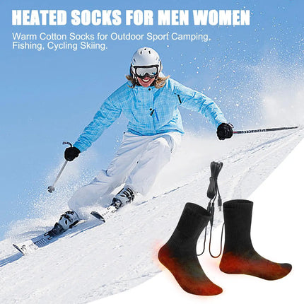 Winter Heated Socks Thermal Foot Warmer Quick Heating Long Socks Cold Weather USB Heating Socks for Outdoor Sports Walking