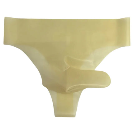 Latex Fetish Underwear Sexy Men Bullet Separation Thong G-Sring Transparent Black Natural Latex Wet Look Lingerie Underpants