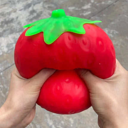 Giant Strawberry Squishy Toy Extra Large Size Strawberry Fidget Toys Slow Rising Shapeable Venting Ball for Adults Friends Gifts