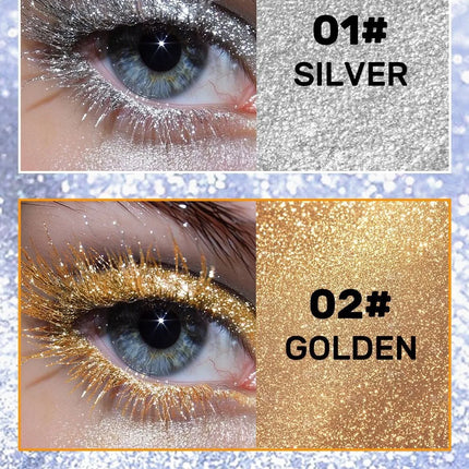 5 Colors Sparkling Mascara Gold Diamond Glitter Pearlescent Waterproof Fast Dry Eyelash Curl Extension Colorful Mascara Makeup