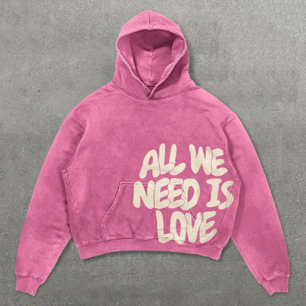 European and American Popular Skull Letter Printed Hoodie Harajuku Style Y2K Street Couple Outfit Spring and Autumn Hoodie