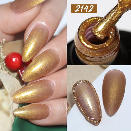 NailCo 10ml Gold Pink Pearl Shell Base Gel Polish 10 Colors Auroras 3D Thread Shell Gel Semi Permanent Soak Off UV LED Nails Art