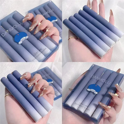 5 Colors Matte Lipstick Set Long Lasting Waterproof Non-Stick Red Lips Lip Tint Cosmetic Makeup Glaze Easy Fade Cup Lip