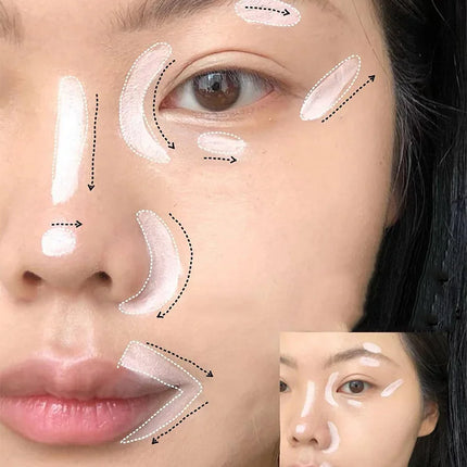 Cappuvini Velvet Highlighter Concealer Liquid Cover Acne Marks Dark Circles Brighten Skin Tone Moisturize Long-lasting Makeup