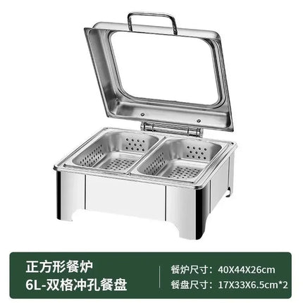 [New]Buffet Insulation Furnace Stainless Steel Electric Heating Meal Furnace Commercial Hotel Buffet Furnace Canteen Visible