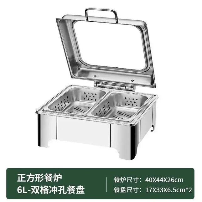 [New]Buffet Insulation Furnace Stainless Steel Electric Heating Meal Furnace Commercial Hotel Buffet Furnace Canteen Visible