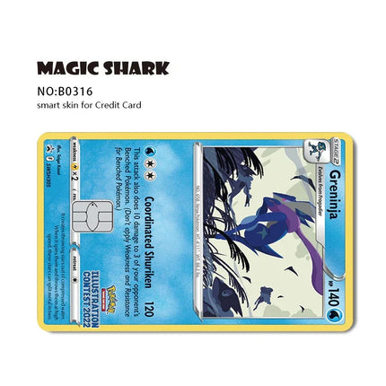 New Bulbasaur Pikachu Charmander Squirtle Mew Gengar Pokemons PTCG Film Skin Cover Sticker for Credit Debit Card