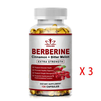 Berberine Supplement High Potency with Ceylon Cinnamon - Immune System, Cardiovascular & Gastrointestinal Function - Berberine H