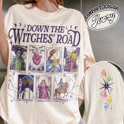 Down The Witches Road Shirt, Wicca Green Witch Shirt, Down The Witches Road Tarot Cards Shirt, Witch Coven Shirt, All Along Shirt