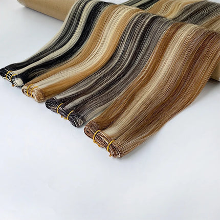 Straight 100%Human Hair Weft Bundles Extensions  Remy Natural Hair Sew In Weaves Brown Blonde Color Vietnamese Hair For Braiding