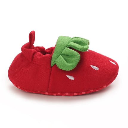 Spring and Autumn Baby Girl Baby Shoes Cute Strawberry Casual Sports Shoes Elastic Mouth Comfortable Baby Walking Shoes
