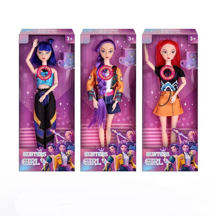 Kpop Rumi Mira Zoey Vinyl Doll Anime Hunters Girl 11 Inch Articulated With Theme Music Cute Toy 3PCS Set Gift for Kids Girl Fans