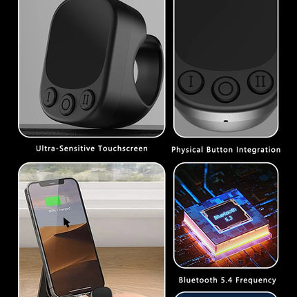 Tiktok Scrolling Ring Remote Control Touchpad Camera Shutter Mouse Ring for Short Video Control Compatible with iPhone iPad