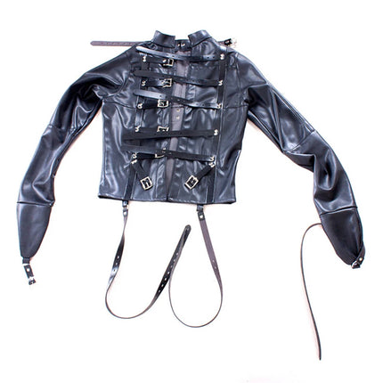 BDSM Sex Bondage Leather Arm Binder Restraint Straitjacket,Cosplay Sexy Costume Slave Binding Straight Jacket Sex Toys For Women
