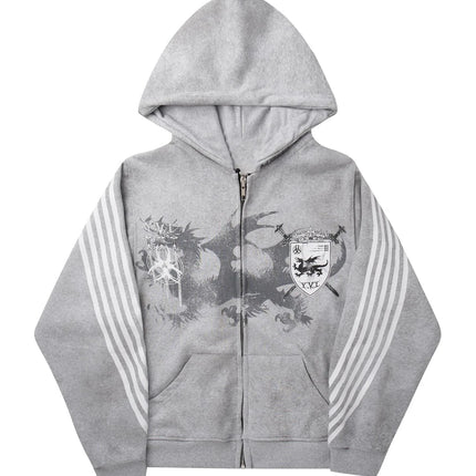 Cross border long sleeved hooded sweatshirt with printed pattern, sweatshirt and pants set for street fashion