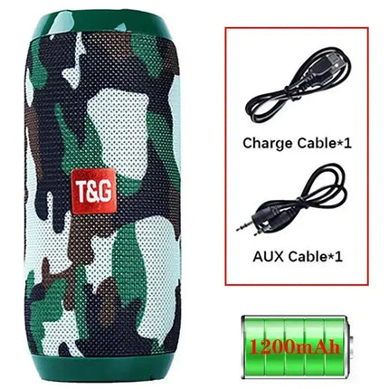 TG117 Portable Bluetooth Speaker Outdoor Wireless Woofer Free Call /FM/TF Card/USB Flash Drive Connect Mobile Phone/Tablet/TV