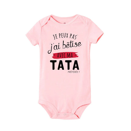 I Can't I Messed Up with My Favorite Aunt Printed Baby Bodysuit Funny Newborn Romper Infant Short Sleeve Jumpsuit Babies Clothes