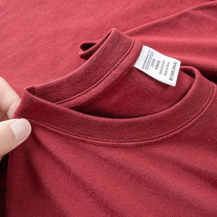 600G Heavy Cotton Short-sleeved T-shirt Men's and Women's Summer Loose Casual Trend Versatile Round Neck Half-sleeved Clothes