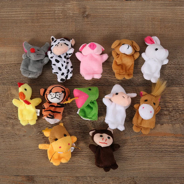 10 Pcs Cartoon Hand Doll Finger Puppet Baby Children Story Early Education Soothing Doll Plush Toy