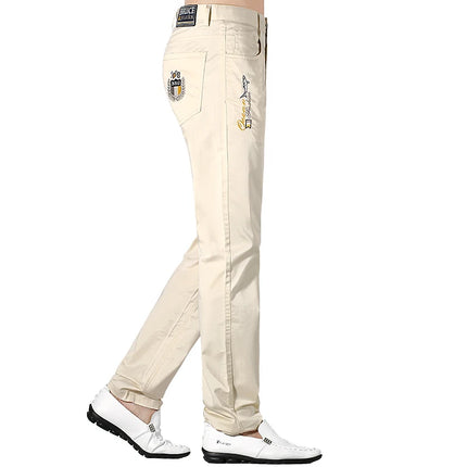 2024 New Men's Casual Pants Summer Fashions Loose Straight Men's Khaki Trousers 97%cotton Stretch Fabric Bruce&Shark Big Size 40
