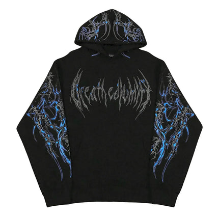 Gothic Skull Thorn Fleece Hoodie / Hoodie Polaire Crâne Gothique