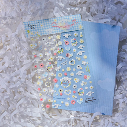 Embossed Sanrio Series Nail Stickers My Melody Hello Kitty Self-Adhesive Nail Parts Long-Lasting Colors Kuromi Nail Accessories