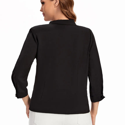 Women Plus Size Woven Spring And Autumn Fashionable Shirt