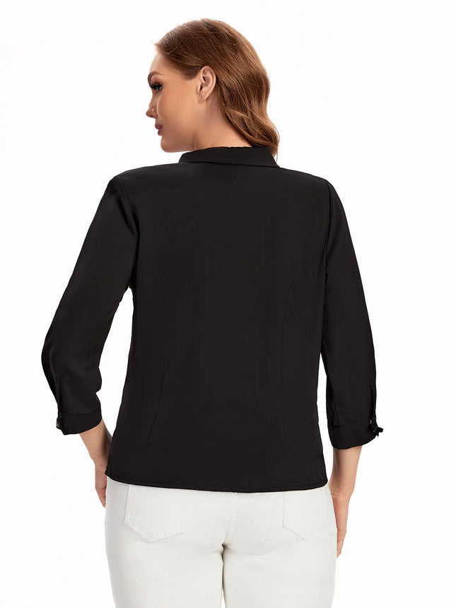 Women Plus Size Woven Spring And Autumn Fashionable Shirt