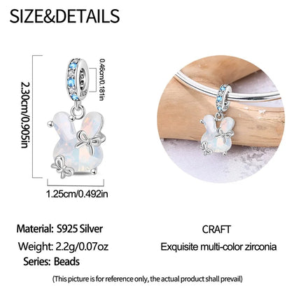 Original 925 Sterling Silver Charms Beads Cute Mushroom Unicorn Love Wings Pearl Charm for Bracelet Pendant Woman Girl Jewelry