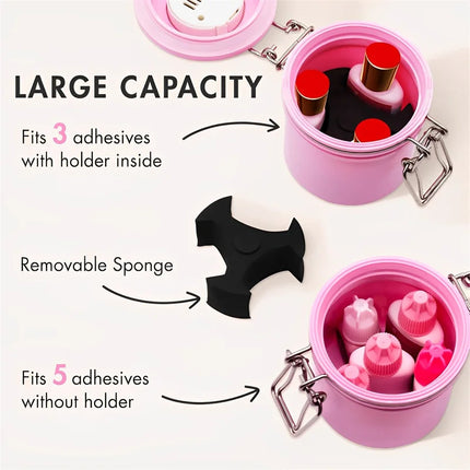 Eyelash Glue Storage Tank With Temperature and Humidity Leak-Proof Stand Storage Jar Professional Eyelash Extension Makeup Tools