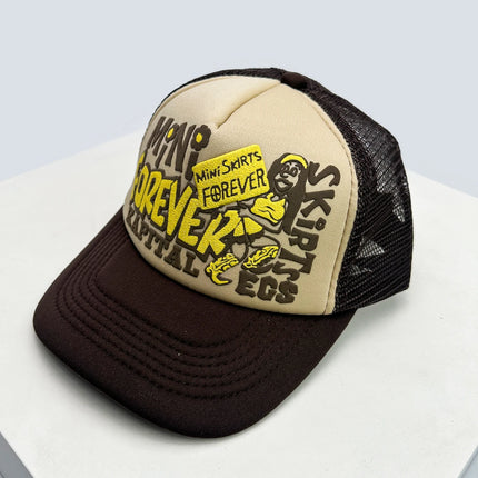 New Unisex American Style Graffiti Printed Letters Baseball Hats Sunshade Color Block Breathable Hip-hop Trucker Caps Versatile