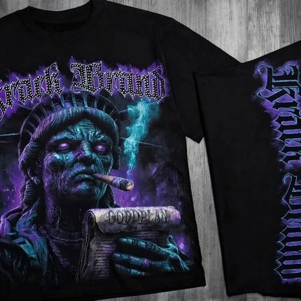 European and American men's summer new Statue of Liberty print comfortable and breathable round neck T-shirt outdoor street top
