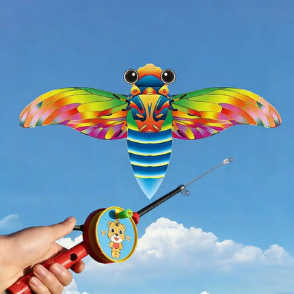 35cm Fishing Rod Kite Toys For Kids Vivid Butterfly Swallow Parrot Easy To Fly Goldfish Kites Garden Decor Ornament