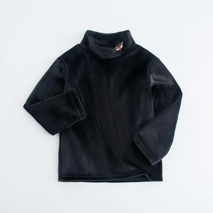 Warm Base, Autumn and Winter with Fleece, Children's Long Sleeved Fleece Thickened Shirt, Men's and Women's High Neck Top