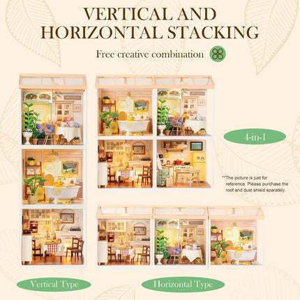 Robotime DIY Miniature Dollhouse Kit with Accessories Model Supply Store Kit with LED to Build Decent Birthday Gift